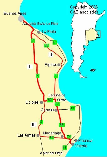 Mapa de como llegar a Valeria del Mar Mapa de como llegar a Valeria del Mar