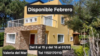 Casa en alquiler en Valeria del Mar. 4 ambientes, 2 baños y capacidad de 2 a 6 personas. 